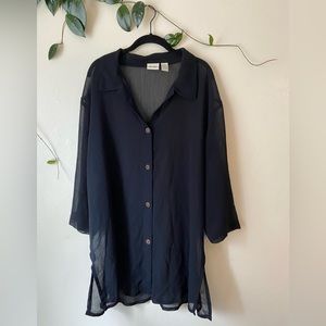 Black Sheer Dress or Swim Cover size 1X